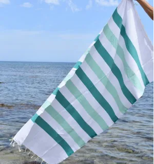 Fouta Monte Carlo vert sarcelle - Serviette de plage - Serviette de bain 2