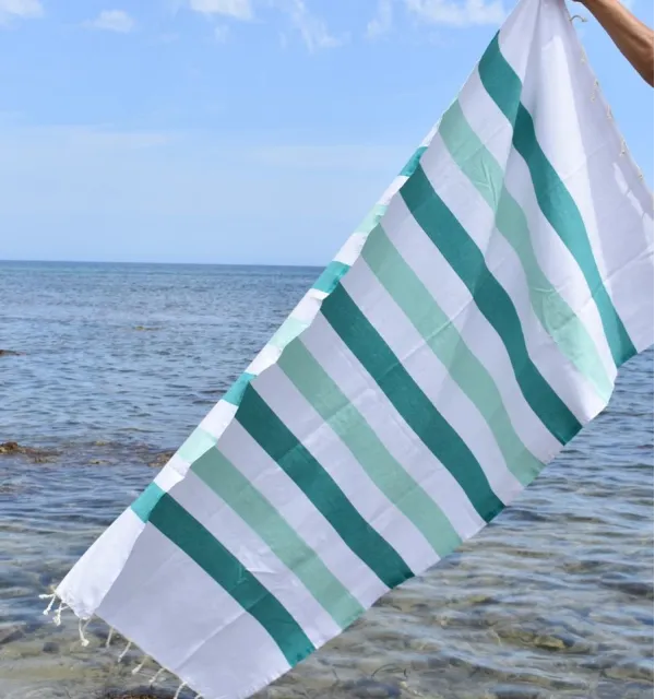 Fouta Monte Carlo vert sarcelle - Serviette de plage - Serviette de bain
