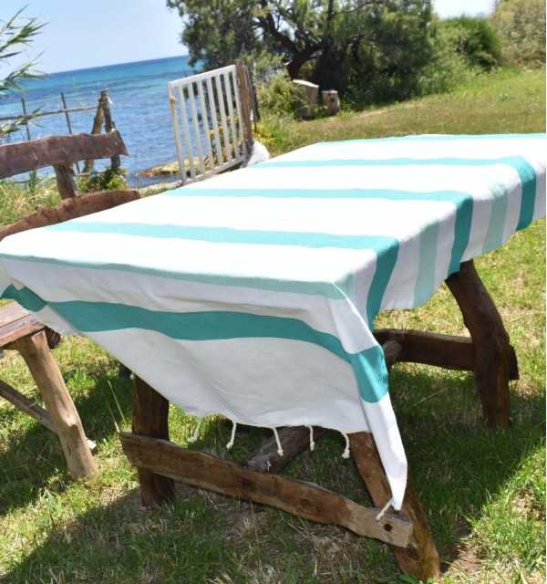 Fouta Monte Carlo vert sarcelle - Serviette de plage - Serviette de bain
