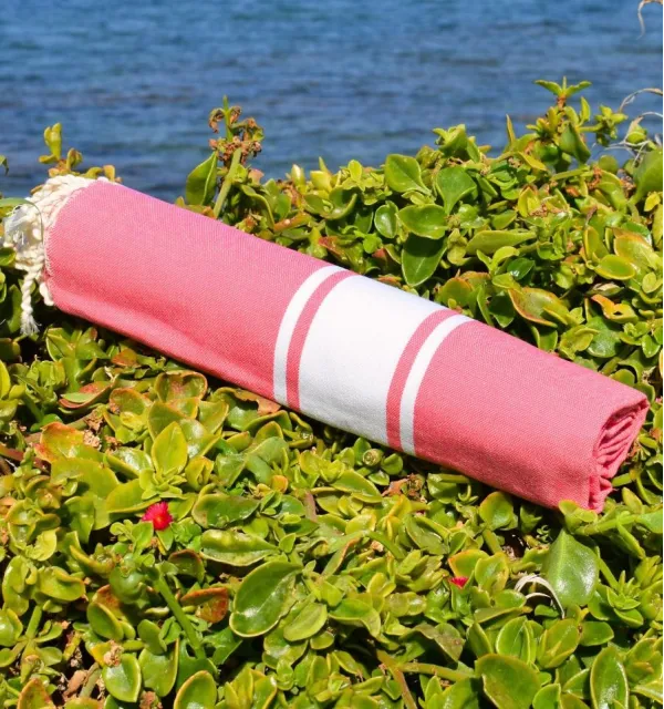 Fouta Plate rose fraise - FOUTA TUNISIA