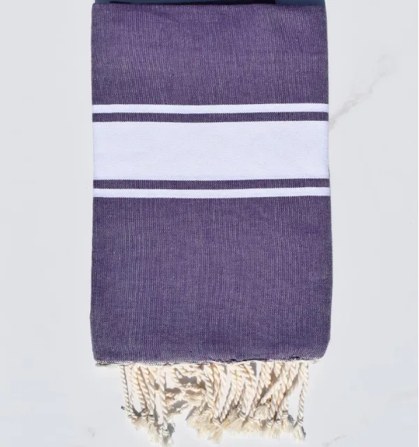 Fouta Plate violet 100x200 cm - 100 % Coton - FOUTA TUNISIA