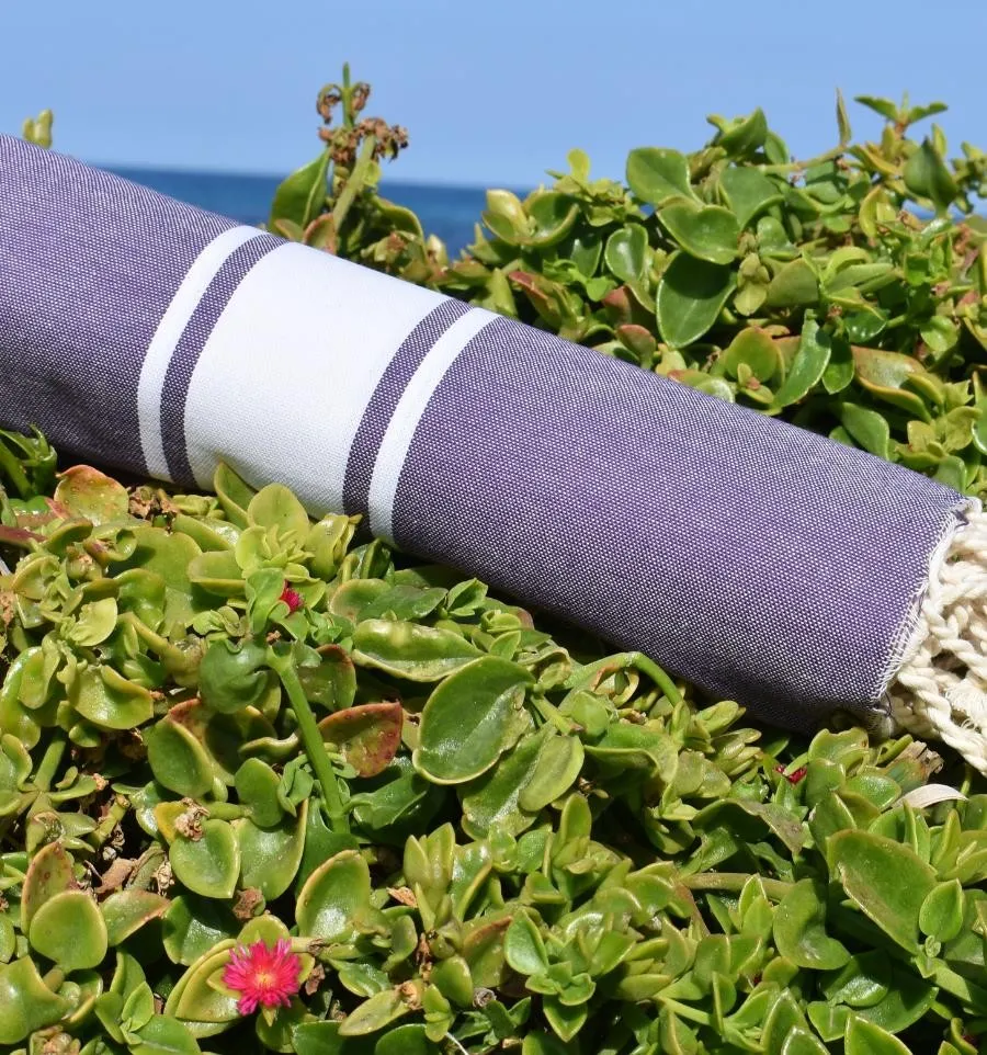 Fouta Plate violet 100x200 cm - 100 % Coton - FOUTA TUNISIA