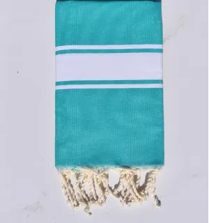 Fouta plate bleu vert - Serviette de plage - serviette en coton
