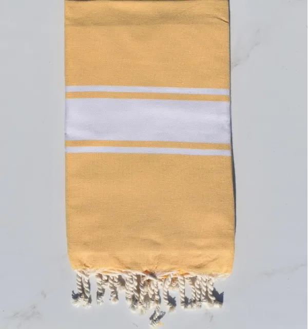 Fouta plate jaune beurre frais - FOUTA TUNISIA