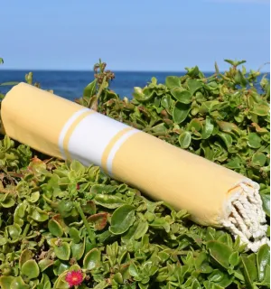Fouta plate jaune beurre frais - FOUTA TUNISIA 2