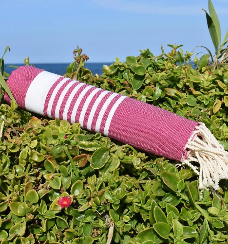 Fouta arthur rose violine - FOUTA TUNISIA