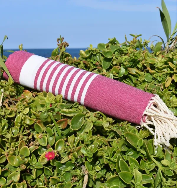 Fouta arthur rose violine - FOUTA TUNISIA