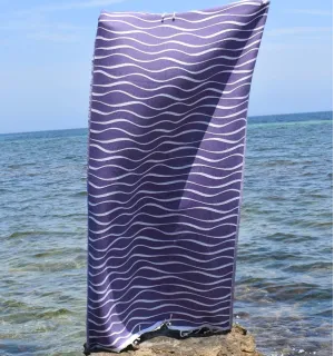 Fouta Hawaï Mauve - Serviette de Plage Absorbante Élégante - Fouta Tropicale