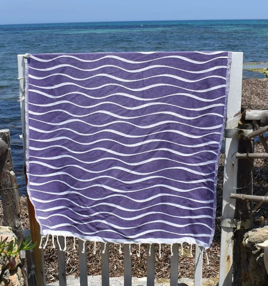 Fouta Hawaï Mauve - Serviette de Plage Absorbante Élégante - Fouta Tropicale