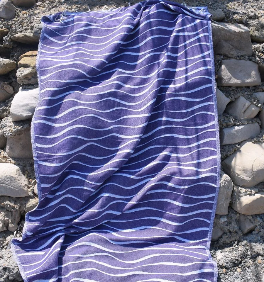 Fouta Hawaï Mauve - Serviette de Plage Absorbante Élégante - Fouta Tropicale