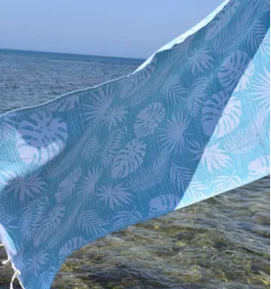 Fouta Amazon bleu turquoise - Fouta jacquard - Fouta tendance - Serviette de plage 2