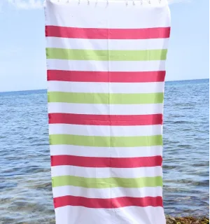Fouta Monte Carlo rose fuchsia - Serviette de plage - Serviette de bain
