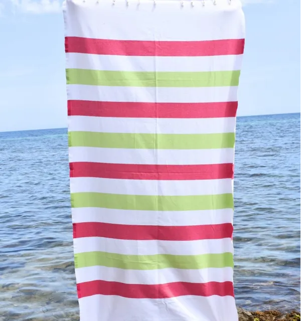 Fouta Monte Carlo rose fuchsia - Serviette de plage - Serviette de bain