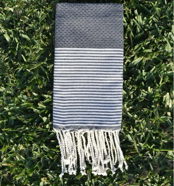Enfant  Nid d'abeille gris anthracite- FOUTA TUNISIA