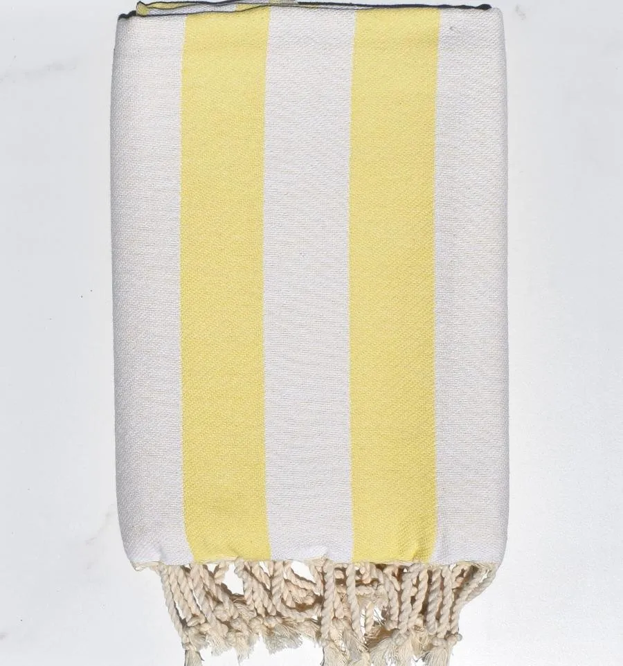 Fouta Alaska jaune - Serviette Jacquard 100x200 cm en Coton - Fouta jacquard - Serviette de plage - Serviette absorbante