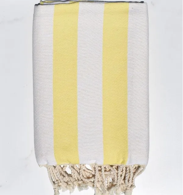 Fouta Alaska jaune - Serviette Jacquard 100x200 cm en Coton - Fouta jacquard - Serviette de plage - Serviette absorbante