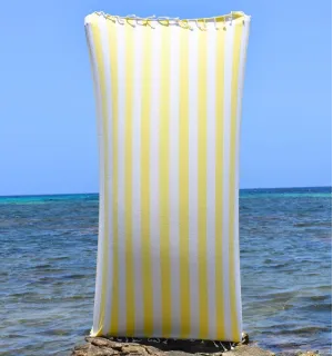 Fouta Alaska jaune - Serviette Jacquard 100x200 cm en Coton - Fouta jacquard - Serviette de plage - Serviette absorbante