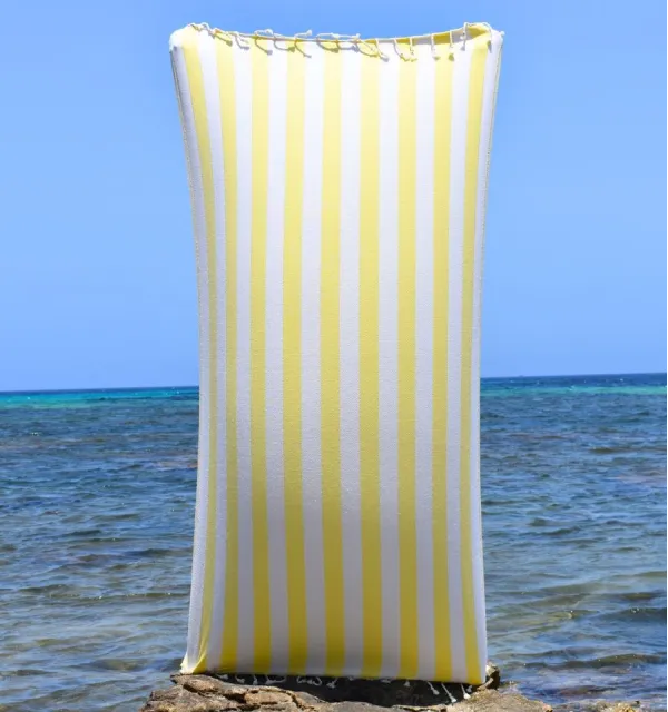 Fouta Alaska jaune - Serviette Jacquard 100x200 cm en Coton - Fouta jacquard - Serviette de plage - Serviette absorbante