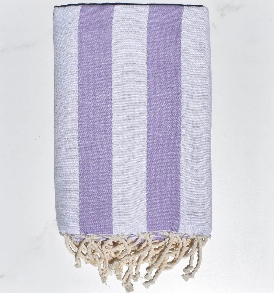 Fouta Alaska parme - Serviette Jacquard 100x200 cm en Coton - Serviette de plage - Serviette absorbante - Fouta à rayures