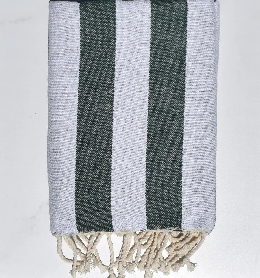 Fouta Alaska bleu nuit - Serviette Jacquard 100x200 cm en Coton - Serviette de plage - Serviette absorbante - Fouta à rayures