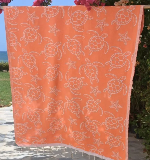Fouta Seychelles Orange - Fouta exotique