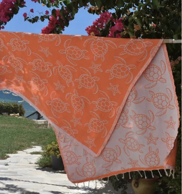 Fouta Seychelles Orange - Fouta exotique