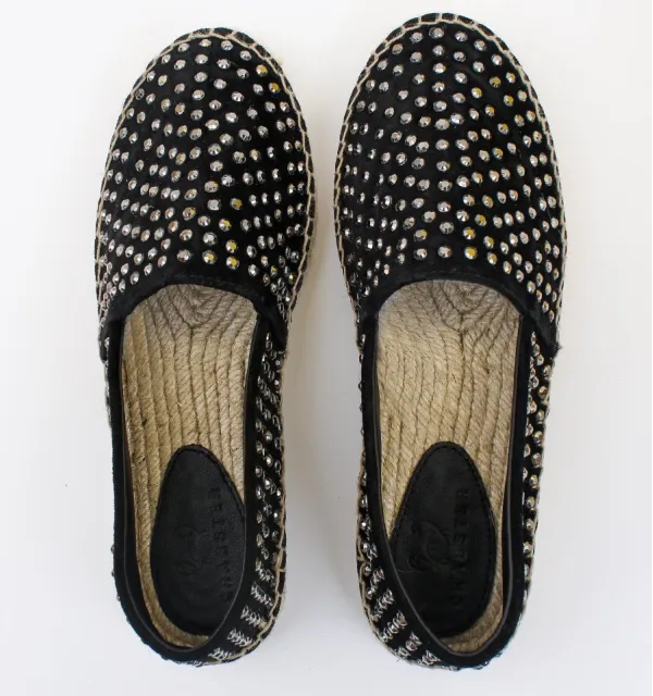 Espadrilles femme noires à clous - Espadrilles femme - Espadrilles - Espadrilles noires