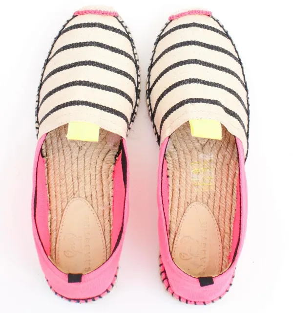 Espadrille rose fluo avec rayures - Espadrille femme - Espadrille