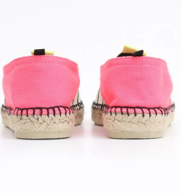 Espadrille rose fluo avec rayures - Espadrille femme - Espadrille