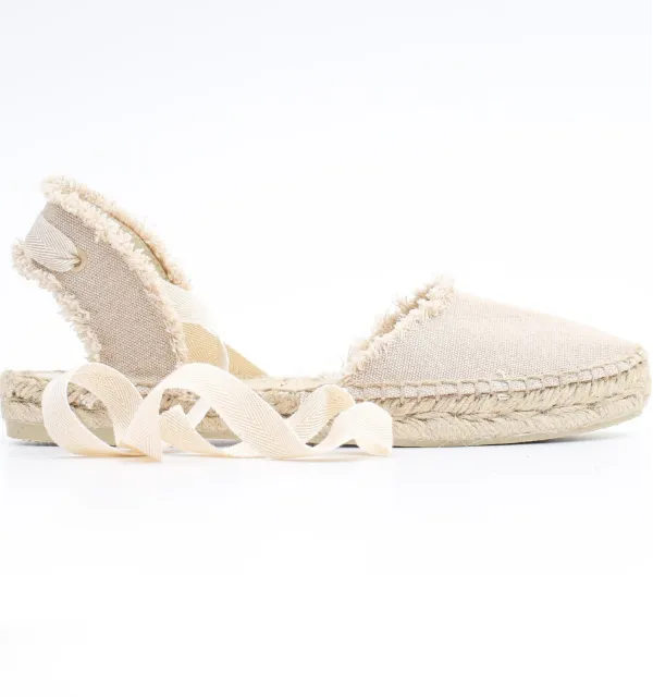 Espadrilles beiges à rubans - Espadrilles - Espadrilles femme