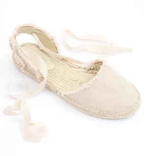 Espadrilles beiges à rubans - Espadrilles - Espadrilles femme