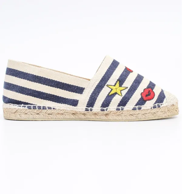 Espadrilles Rayées avec Motifs - Espadrilles  - Espadrilles femme