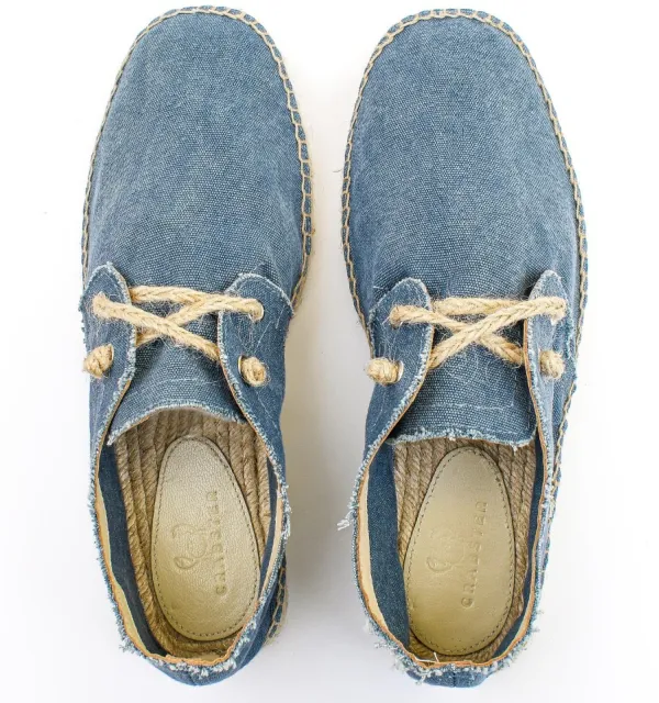Espadrilles bleu denim avec lacets - Espadrilles - Espadrilles homme