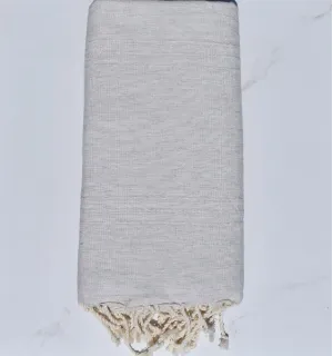 Jeté de lit unie gris clair - FOUTA TUNISIA