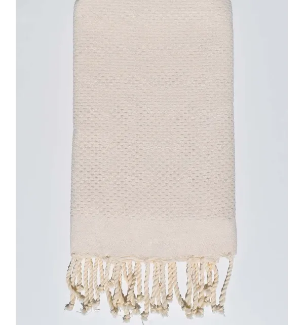 FOUTA nid d'abeille unie écru - FOUTA TUNISIA