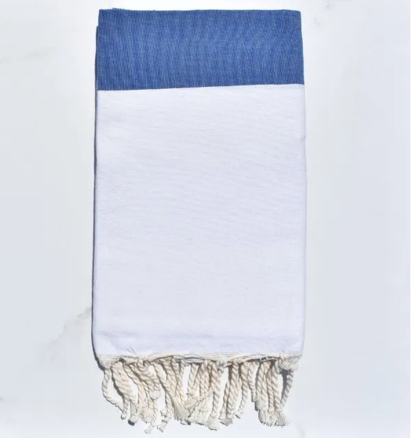 Fouta Monte Carlo Bleu - Fouta à rayures - Serviette de plage