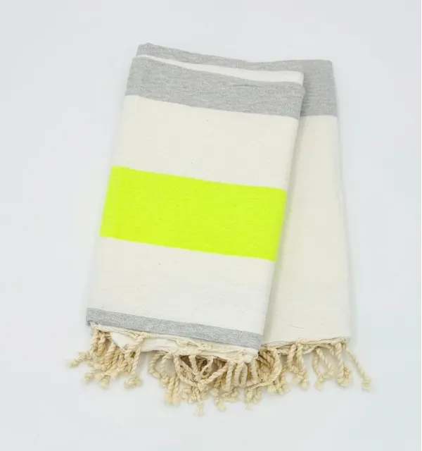 Fouta Monte Carlo gris clair - Fouta à rayures - Serviette de plage