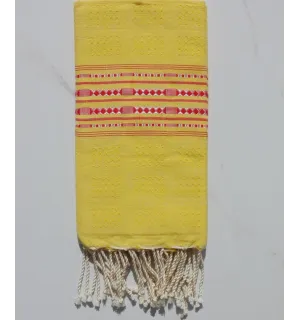 Fouta thalasso jaune orpiment et rouge 