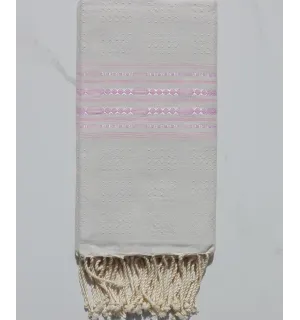 Fouta thalasso bleu clair et rose