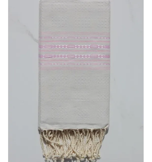Fouta thalasso bleu clair et rose 