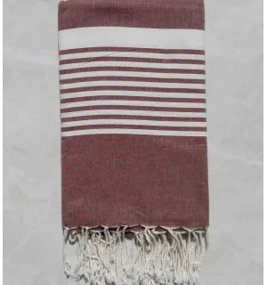 Jeté marron avec rayures 