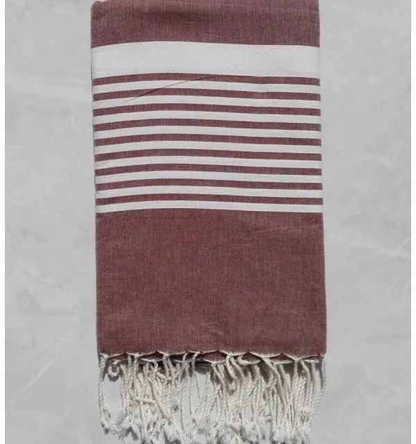 Jeté marron avec rayures 