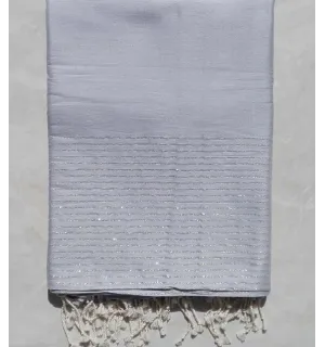 Jeté argent au fil lurex 