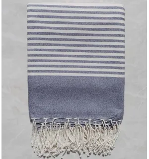 Jeté gris charbon avec rayures 