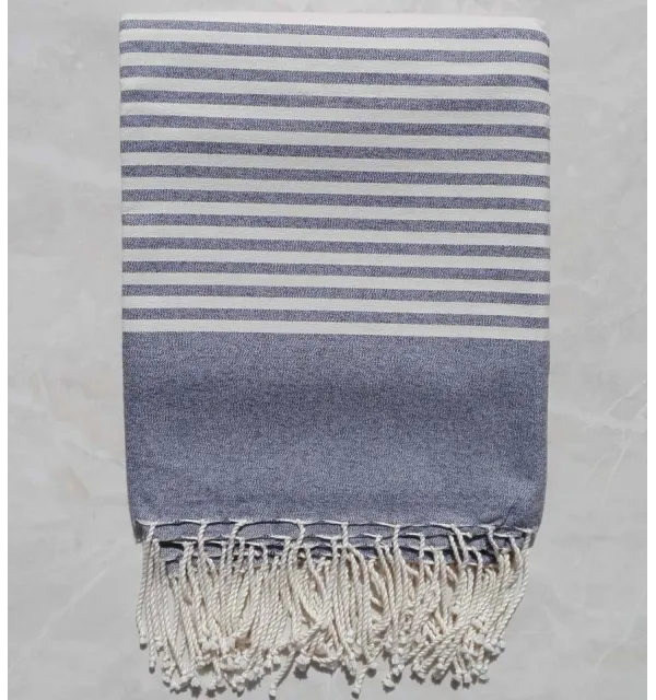 Jeté gris charbon avec rayures 