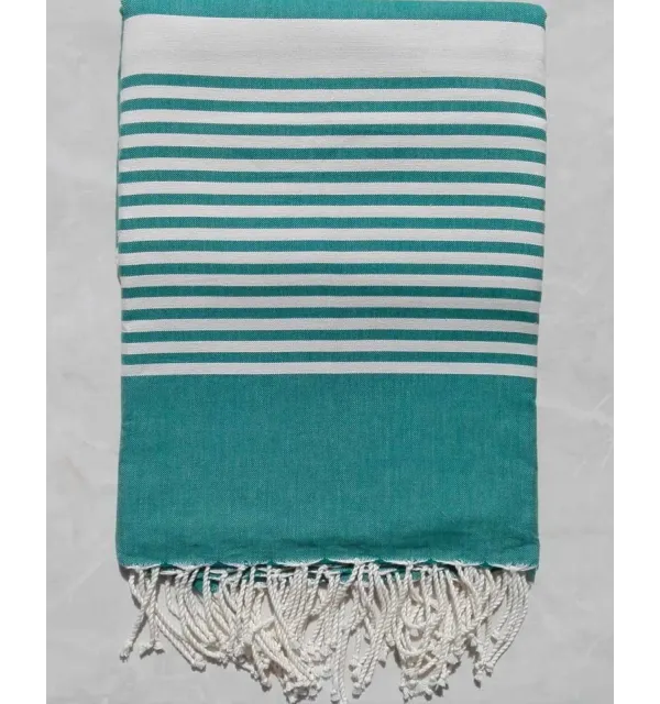 Jeté vert malachite rayée blanc 