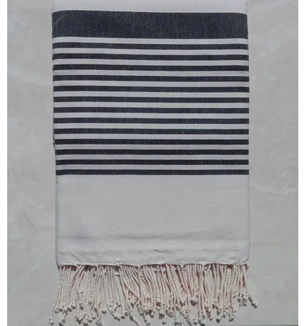 Jeté gris clair rayée gris anthracite 
