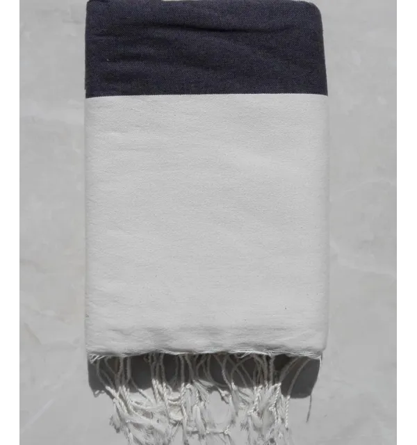 Jeté gris et blanc 
