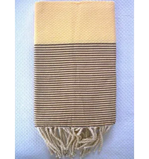 blanc crème rayée marron 