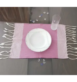 Mini fouta mauve au fil lurex argenté 